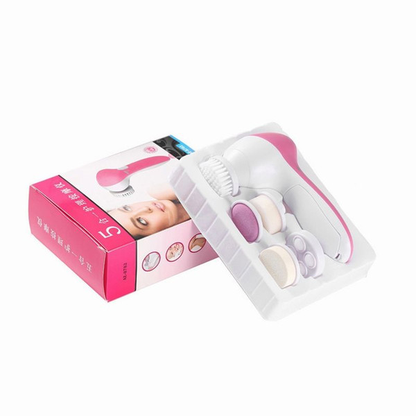 Free DHL 5 in 1 Multifunction Electrical Facial Cleansing Brush Spa Operated Kit face care massager AE8782