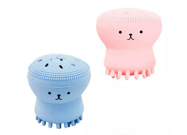 Wash Brushes Super Little Cute Octopus Face Cleaner Massage Soft Silicone Facial Brush Face Cleansers Blackhead Spot Acne