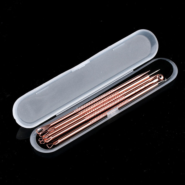 5Pc/Set Rose Gold Stainless Steel Blackhead Acne Blemish Pimple Treatments Remover Extractor Needles Skin Care Kits