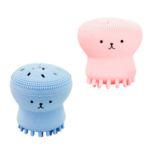 2017 Wash Brushes Super Little Cute Octopus Face Cleaner Massage Soft Silicone Facial Brush Face Cleansers Blackhead Spot Acne