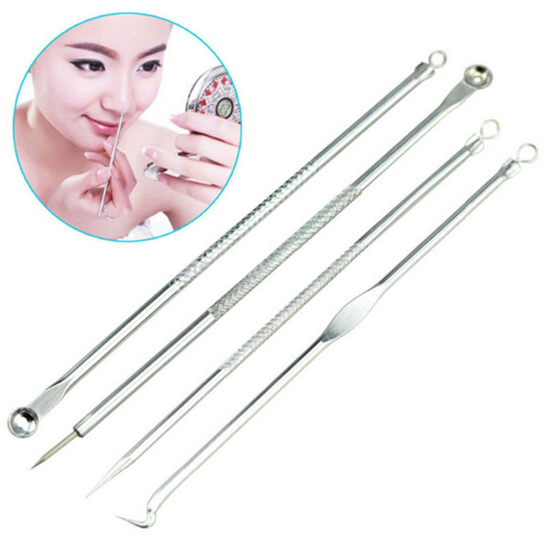 4 IN 1 Hot Silver Nobby Pimple Blemish Comedone Acne Remover Needle Tool Blackhead Remover Needle Kit blackhead remover Pimple