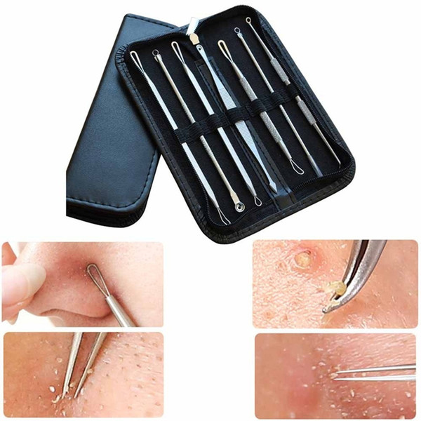 New 7pcs/Set Blackhead Whitehead Remover Tool Kit Blemish Acne Pimple Extractor Make Up Beauty Tool Blackhead Remover Needle