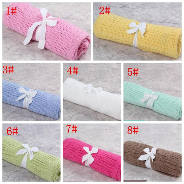 70*90cm baby Blanket Knitted Crochet Sleeping Bags Toddler Newborn Photo Swaddling Nursery Bedding Stroller Cart Swaddle Robe 100Pcs