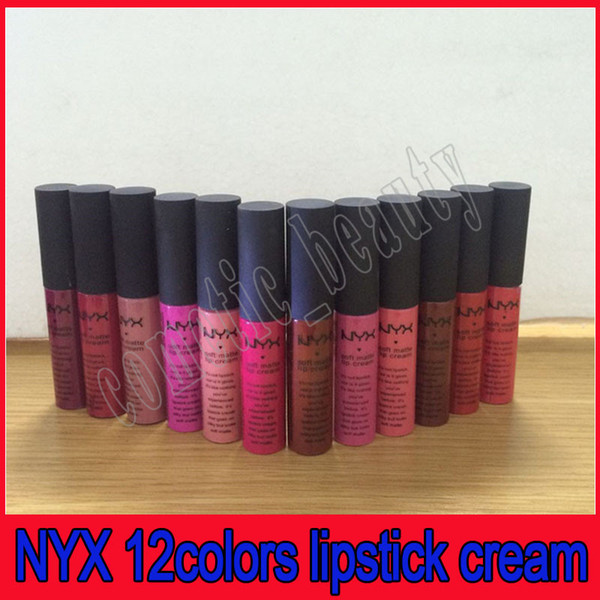 2018 Newest NYX Soft Matte Lip Cream hight quality women lipstick lip gloss Lip Moisturized 12colors makeup tools