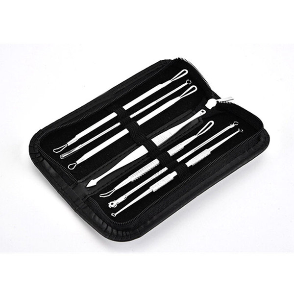 Blackhead Whitehead Pimple Acne Blemish Comedones Remover Extractor Skin Care Cleanser Tools 7Pcs Kit dhl shipping