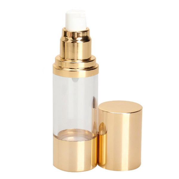 10ML Empty Vacuum Flask Pump Bottle Gold Cap Essence Lotion Perfume Makeup Water Spray Refillable Bottle