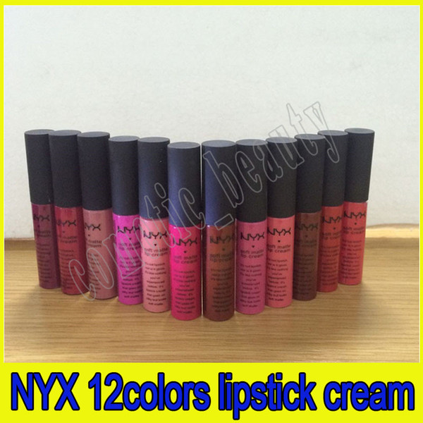 2018 Newest NYX Soft Matte Lip Cream hight quality women lipstick lip gloss Lip Moisturized 12colors makeup tools free shipping