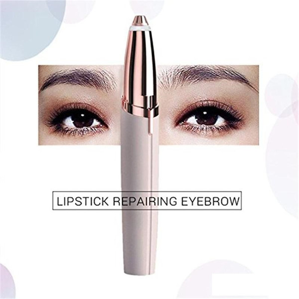 Lipstick Eye Brows Hair Remover Micro Precision 18K Gold Plated Remover Epilator Eyebrow Trimmer Shaving Machine Razor Built in LED Light