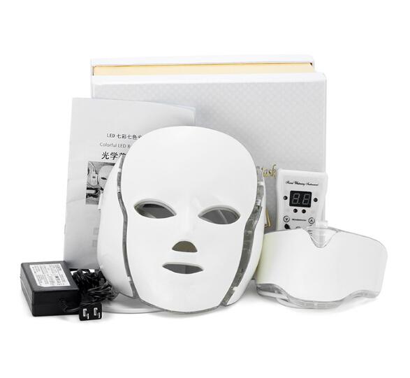 Hot LED Facial Mask 7 Color Light Photon Tighten Pores Skin Rejuvenation Beauty Salon Tools free shipping