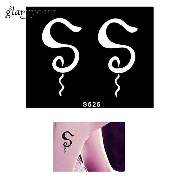 Wholesale-1 Piece Small Indian Henna Tattoo Stencil Dancing Snake Design Airbrush Painting Women Body Art Tattoo Stencil Sexy Product S525