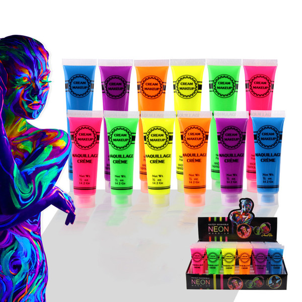 IMAGIC Neon UV Bright Face Body Paint Fluorescent Rave Festival Painting 13ml Halloween Professional Painting Beauty Makeup Free DHL 425