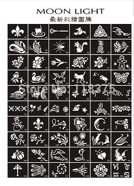 Wholesale-USA Dispatch Glitter Tattoo Stencil mixed Design For Body Art Painting 50pcs for glitter tattoo kits supplies