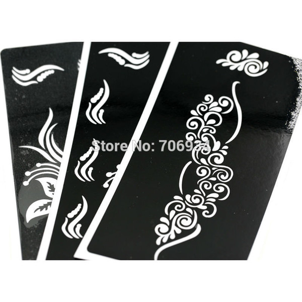 Wholesale-F Stencils For Panting Paper 24pcs/lot Tattoo Template Glitter Tattoo Stencil Waterproof 6.8*3.4 Inch F199-392