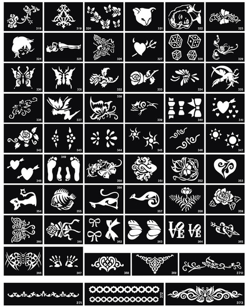 Wholesale-200pcs/lot Glitter Tattoo Stencil For Temporary Airbrush Small Tattoo Body Paint Designs Free Shipping