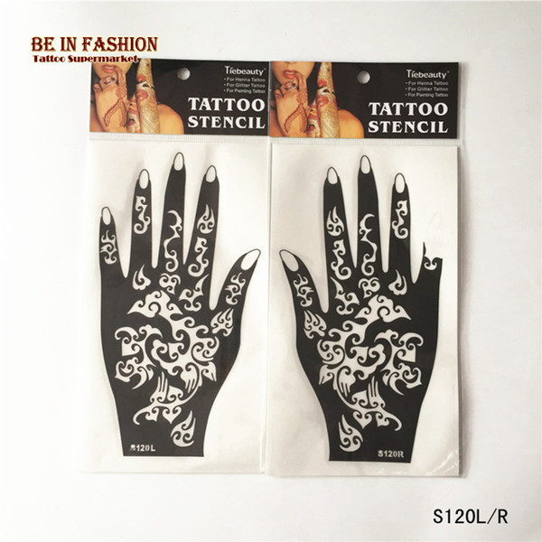 Wholesale-2pcs New styles Tattoo Airbrush Stencils for Body Painting Henna Stencil Template Mixed Designs Tattoos Accessories Professional