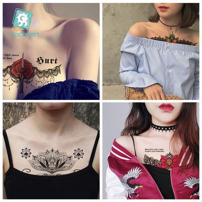 24*13.8 Sexy Chest Clavicle tattoo Sticker abdomen swimsuit Temporary Tattoo body stickers Waterproof sticker Body Art tattoo stick