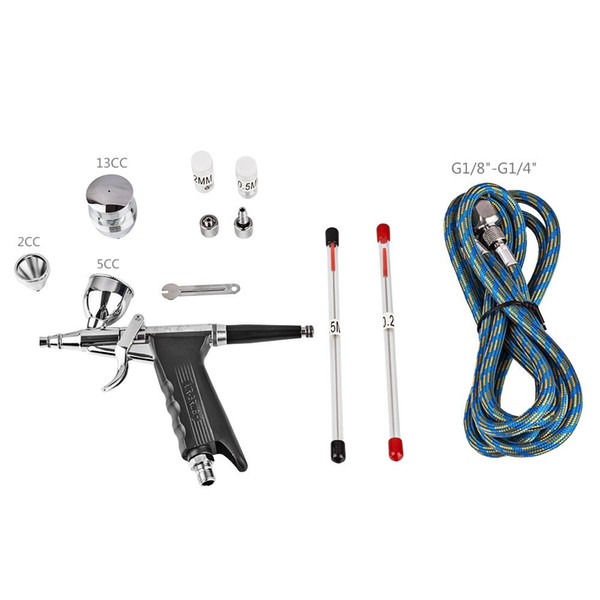 SP166AK Gravity Feed Single Action Trigger Airbrush Kit 0.2mm/0.3mm/0.5mm Needle Air Brush Spray Gun Paint Art Air-Paint Control Car Decor