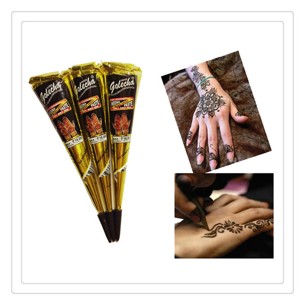 New Arrivals Natural Indian Henna Tattoo Art Paste Temporary Tattoo Wedding Dress Makeup Tools DIY Temporary Drawing Body Art Free DHL