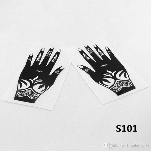 Wholesale 12 pcs Henna Stencil Arabic Indian Style Temporary Hand Tattoo Body Art Sticker Reusable Airbrush Tattoo Supplies