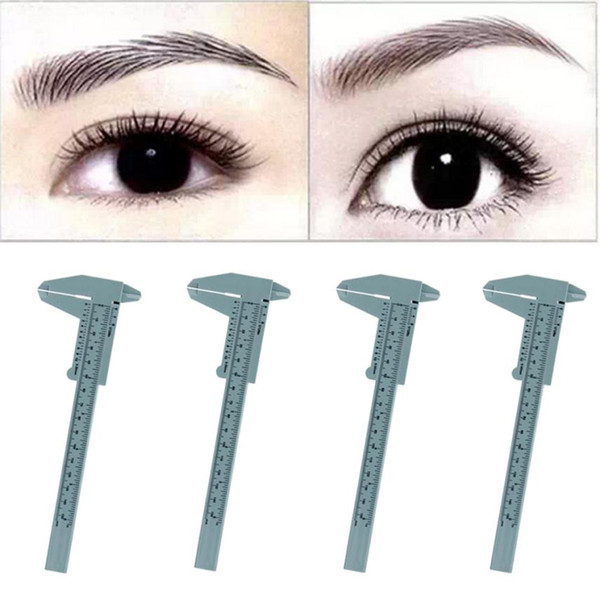 Wholesale-Beauty Girl New Hot 4PC Microblading Reusable Makeup Measure Eyebrow Guide Ruler Permanent Tools Oct 27