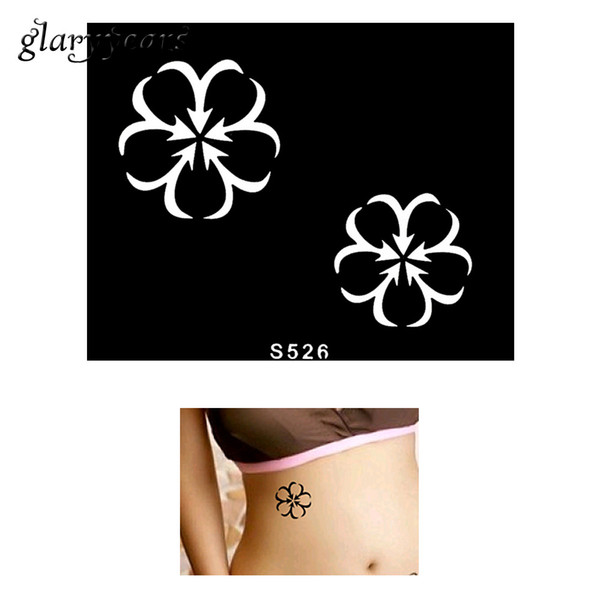 Wholesale-Hot 1 Piece Small Henna Tattoo Stencil Flowers Pattern Design DIY Colored Drawing Women Body Art Henna Tattoo Stencil Gift S526