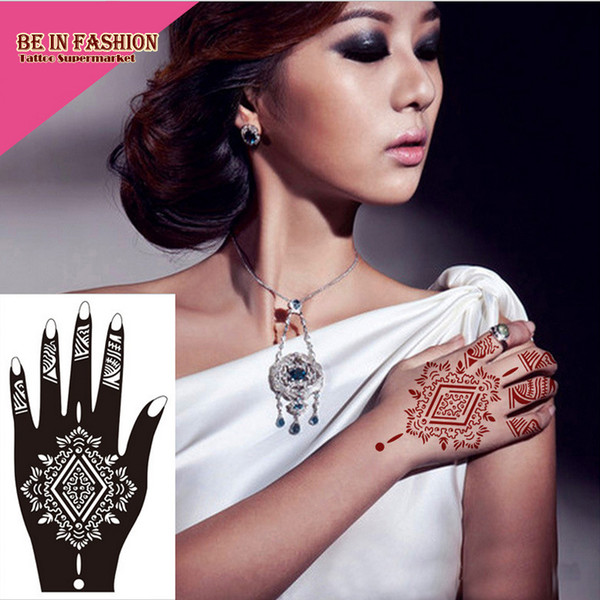 Wholesale-Professional Big Diy Tool Henna Glitter Temporary Tattoo Stencil Lace Rose Lotus Flower Women Body Hand Paint Templates S103L