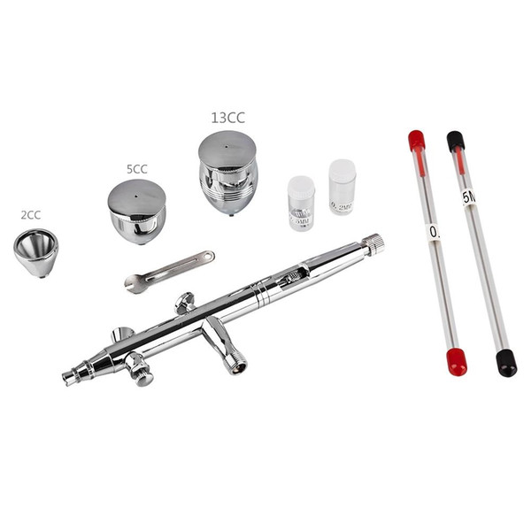 SP186T Gravity Feed Dual Action Trigger Airbrush Kit 0.2mm/0.3mm/0.5mm Needle Air Brush Spray Gun Paint Art