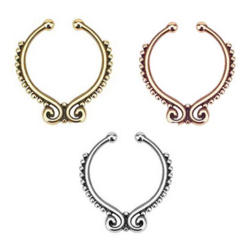 Hot Retro U Shape Clip On Fake Septum Clicker Non Piercing Nose Ring Hoop Body Jewelry