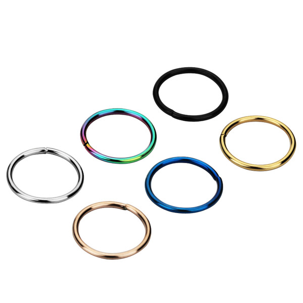 Medical Titanium Steel Simple Hoop Nose Rings Piercing Tragus Fake Septum Ring Daith Helix Piercing Orbital Body Jewelry