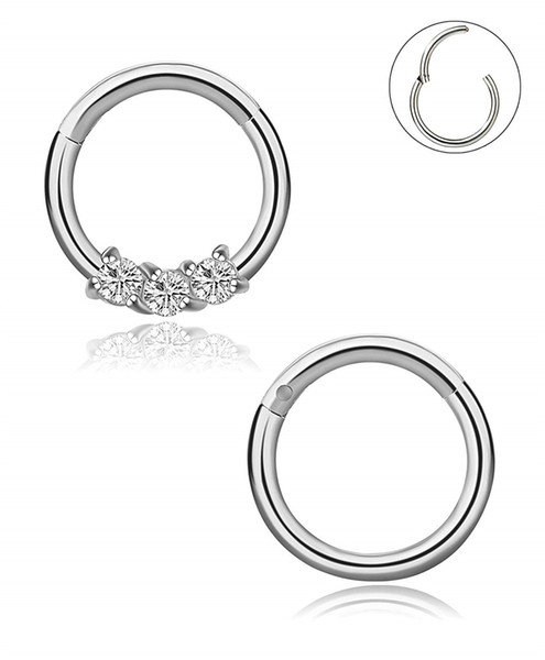 Stainless Steel Nose Rings Hoop Septum Clicker Ring Cartilage Tragus Piercing 8MM