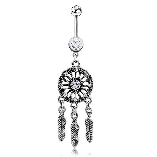 Austria Crystal Surgical Steel Dream Catcher Belly Button Rings Navel Piercing Pircing Ombligo Nombril belly ring