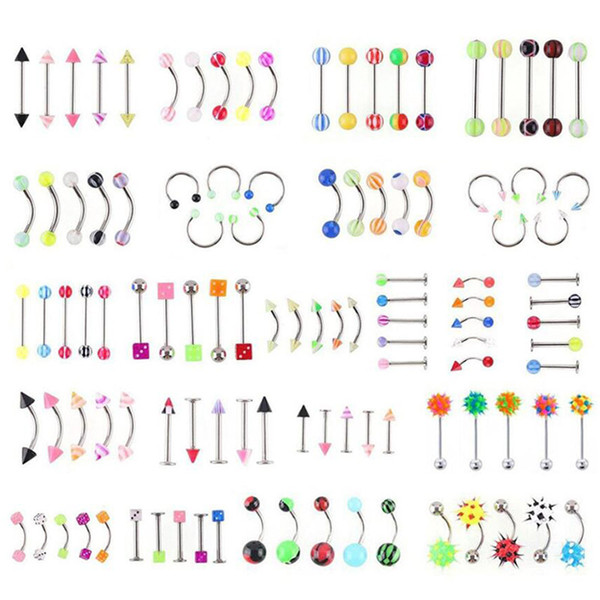 Wholesale 110pcs/lot Body Piercing Stud Kit Stainless Steel Piercing Accessory For Both Men And Women