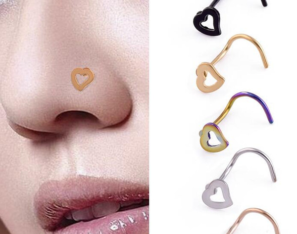 2017 new STSt corner S shaped nose nose nail puncture love jewelry wholesale