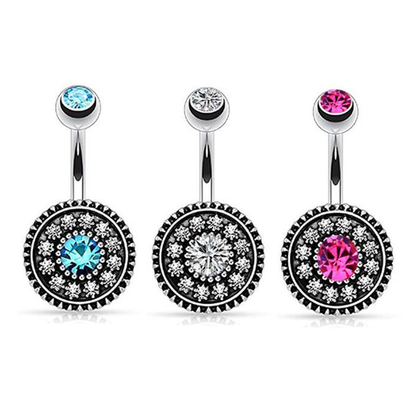 Surgical Stainless Belly Piercing Stud Leaf Style Piercing Accessories With Differenct Color Design For All Fashionable Women