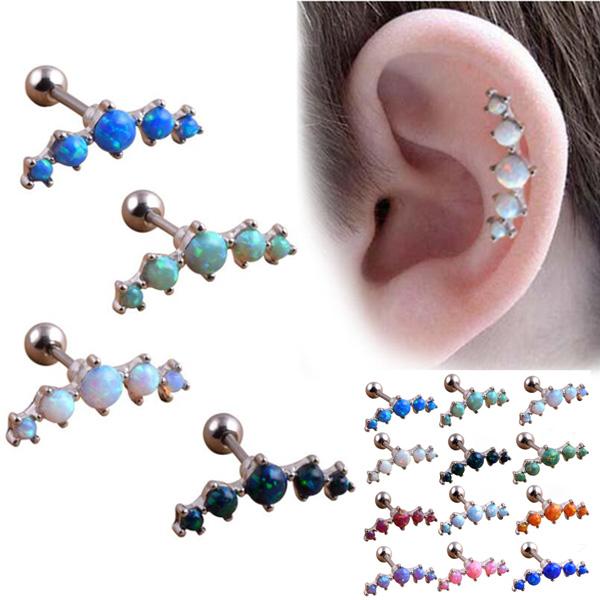 Colorful Ear Piercing Stud Surgical Stainless Steel Body Piercing Accessories With Fashionable Design For All Women