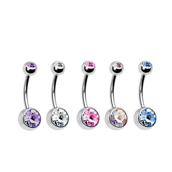 5pcs Fox gem navel ring belly button buckle navel nail puncture jewelry