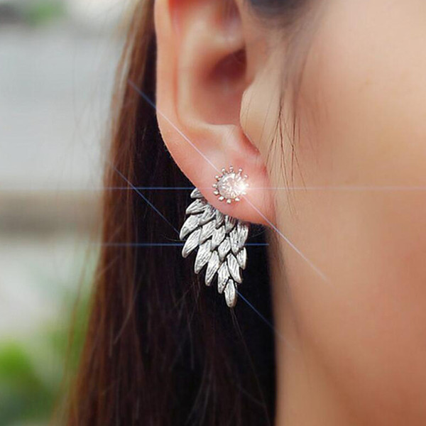 Factory Direct Angel Wing Style Ear Piercing Stud Fashionable Ear Accessory Diamond Encrusted Body Jewellery For Women