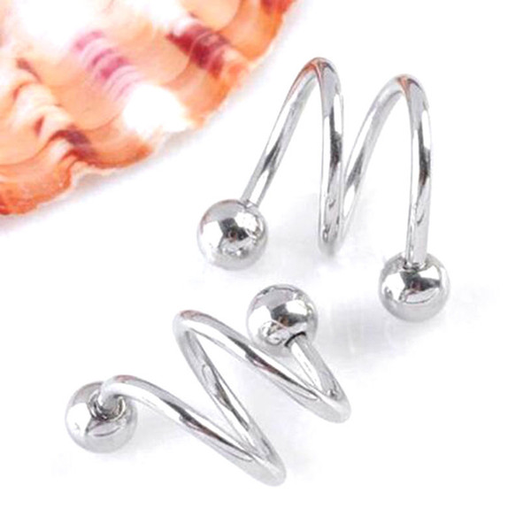 Hot 1 Pair Unisex Women Men Punk Fashion Spiral Helix Earrings Rock Cartilage Clip Body Piercing Jewelry 5 Colors