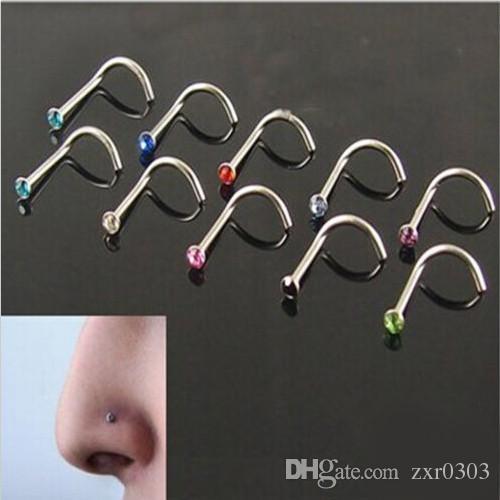 10 pcs/set Punk Style nose ring Piercing Nose Lip Jewelry Body Jewelry For Man Women nose ring Studs 2mm Pick