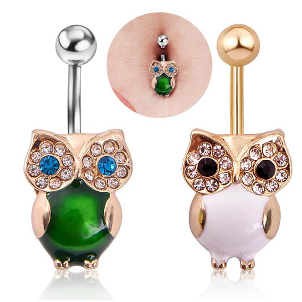 Owl Style Belly Piercing Stud Surgical Stainless Steel Body Piercing Accessories With Fashionable Design For Women