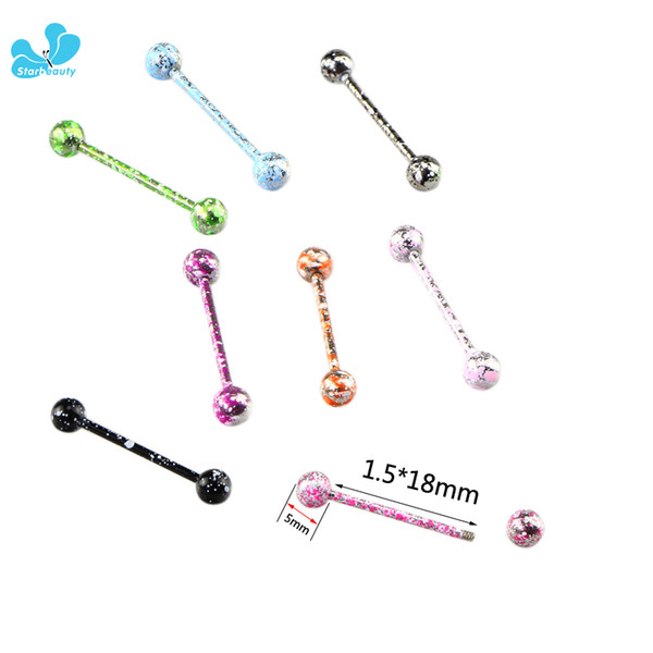 Straight Barbell Tongue Piercing 14 Gauge Tongpiercing Tongue rings Body Jewelry