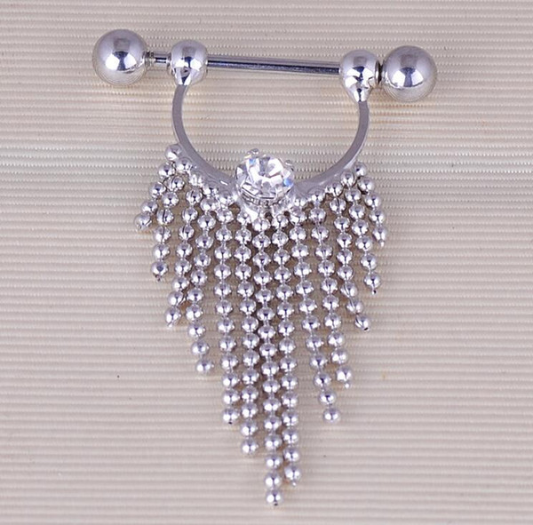 316L Surgical Steel Barbell Piercing Nipple Ring Bar Body Jewelry Fake Nipple Ring Nose Rings Navel Bell Button Rings