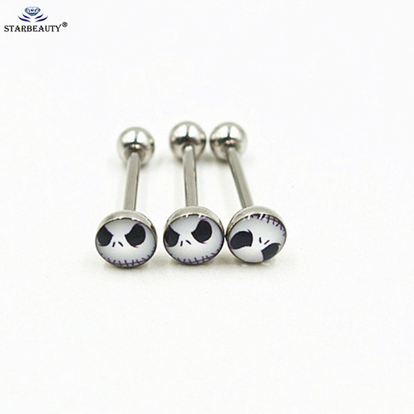 Unique Tree Design Tongue Pierced Nipple Ring Barbell Body Piercing Jewelry Percing Tongue Ring Studs Barbell Bars Ring