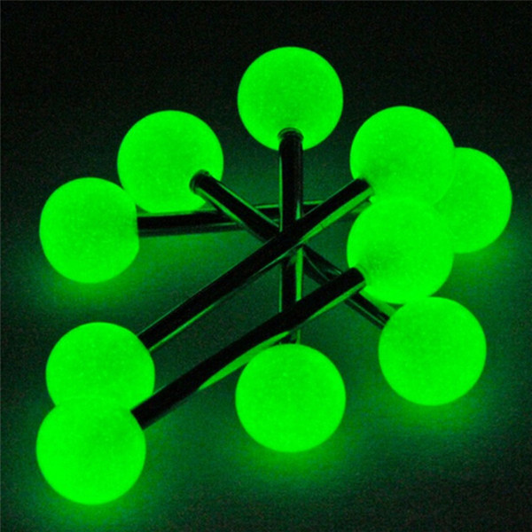 Body Jewelry Surgical Steel Tongue Stud Cartilage Ear Bone Studs Luminous Acrylic Ball Nipple Lip Eyebrow Piercing