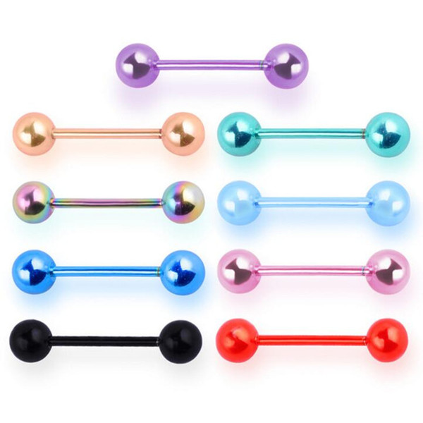 Stainless Steel Barbell Labret Ring Ear Nail Rings Tongue Nipple Bar Ring Barbell Earring Body Piercing