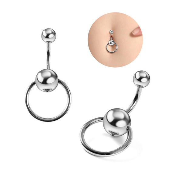 6/8/10mm Acero Inoxidable Ombligo Anillos De Plata Círculo De Mujeres Sexy Quirúrgico Anillo Del Botón Vientre Cuerpo Piercing