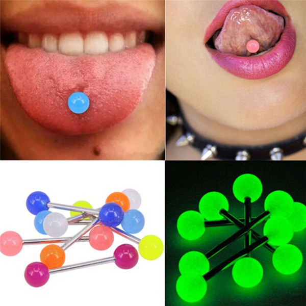 Acero Quirúrgico La Lengüeta Oído Cartílago Perno Prisionero Hueso Espárragos Acrílico Luminoso Bola Nipple Labio Ceja Joyería Piercing