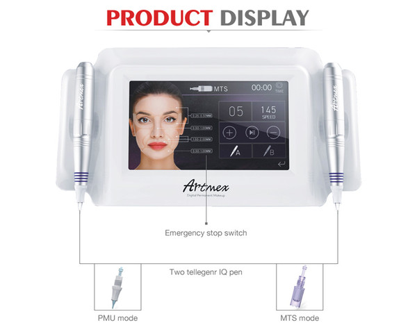 High Quality Permanent Makeup Machine Digital Artmex V8 Touch Tattoo Machine Set Eye Brow Lip Rotary Pen MTS System Tattoo Gun