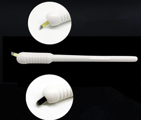 2Pcs Disposable Permanent Makeup Eyebrow Microblading Pen 7/9/12/14f/18U Needles Blade Manual Microblade Needle Tattoo Tools