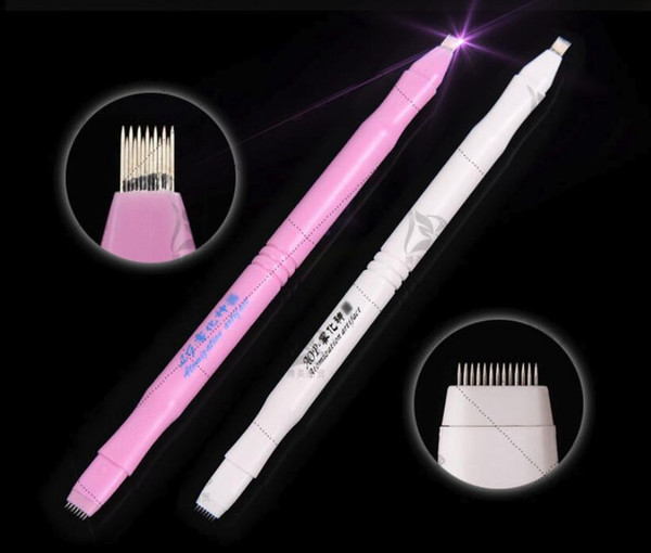 20Pcs Disposable Permanent Makeup Eyebrow Microblading Pen 7Pin And 19Pin Needles 0.3mm Blade Manual Microblade Needle Tattoo Tools